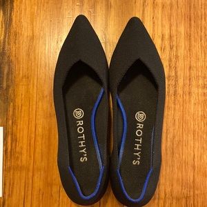 Rothy’s Pointed Toe Black Flats Slip On Shoes